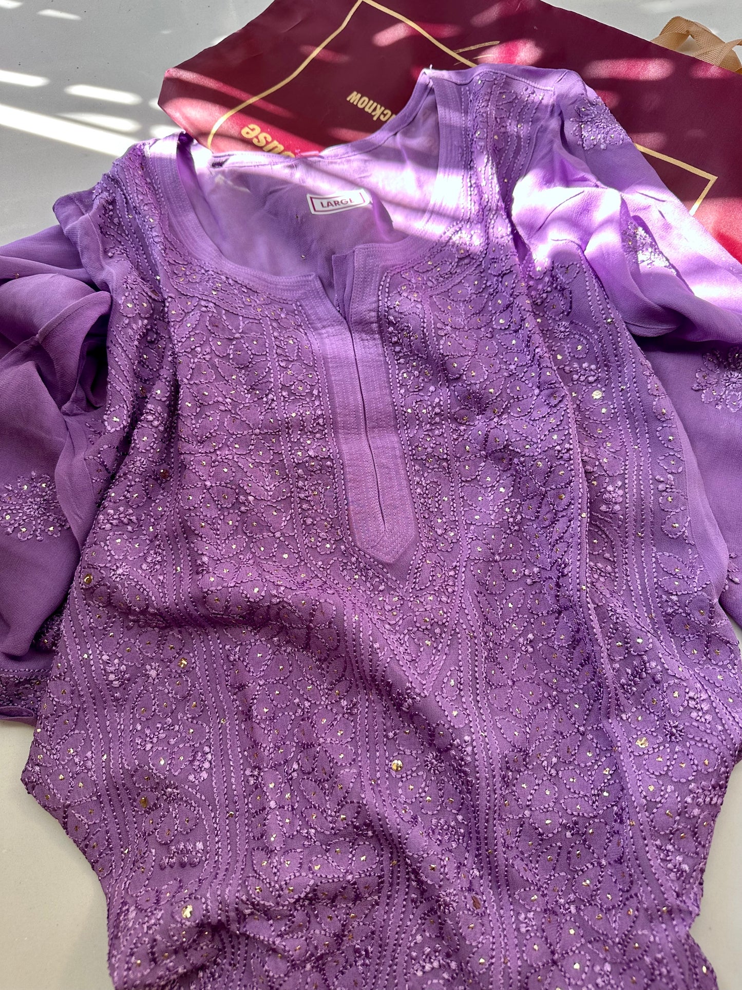 Tara Deep lavender georgette Suit Set