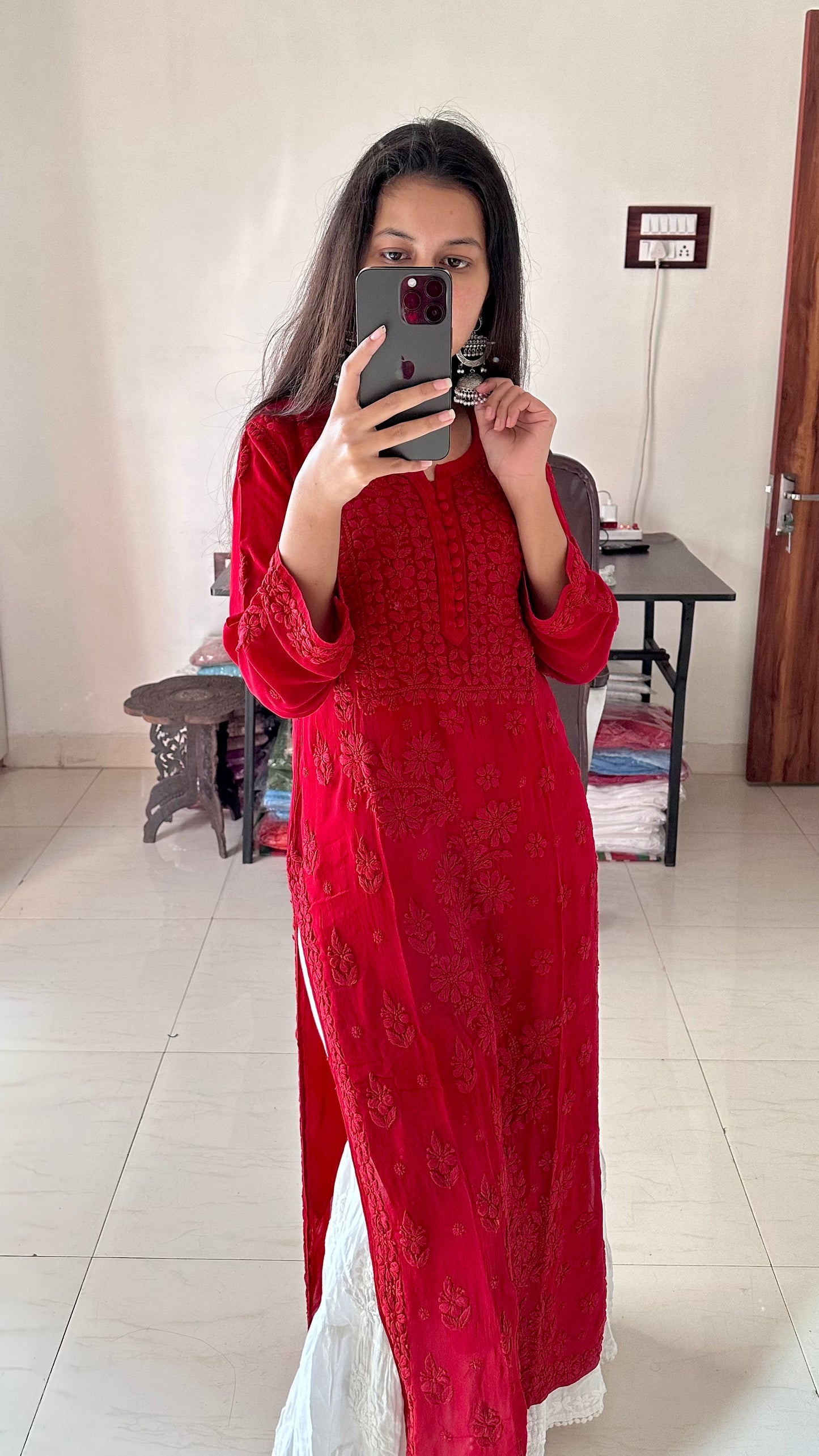 Heer Georgette Chikankari Kurtas