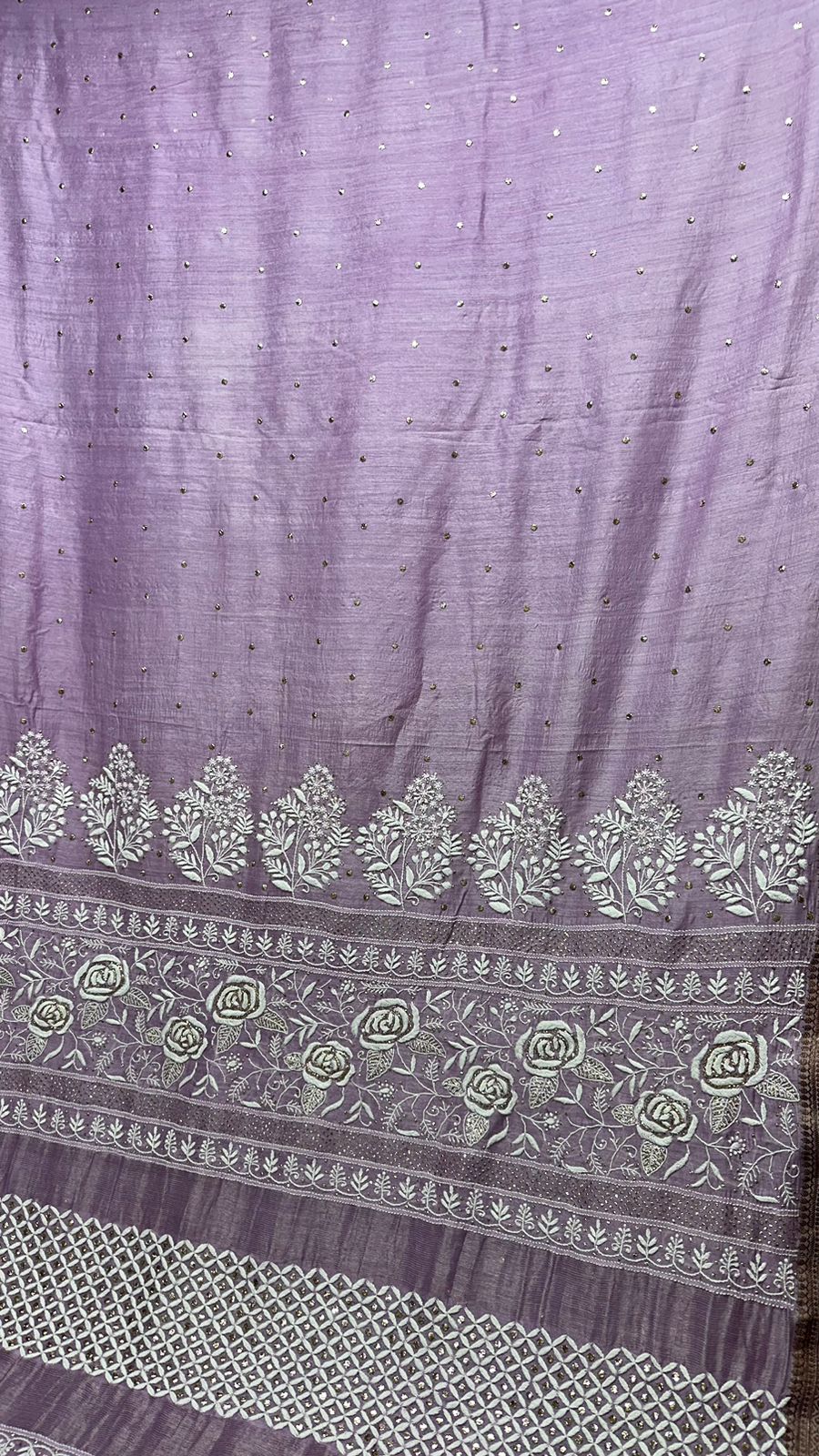 Damini Chikankari Pure silk Saree