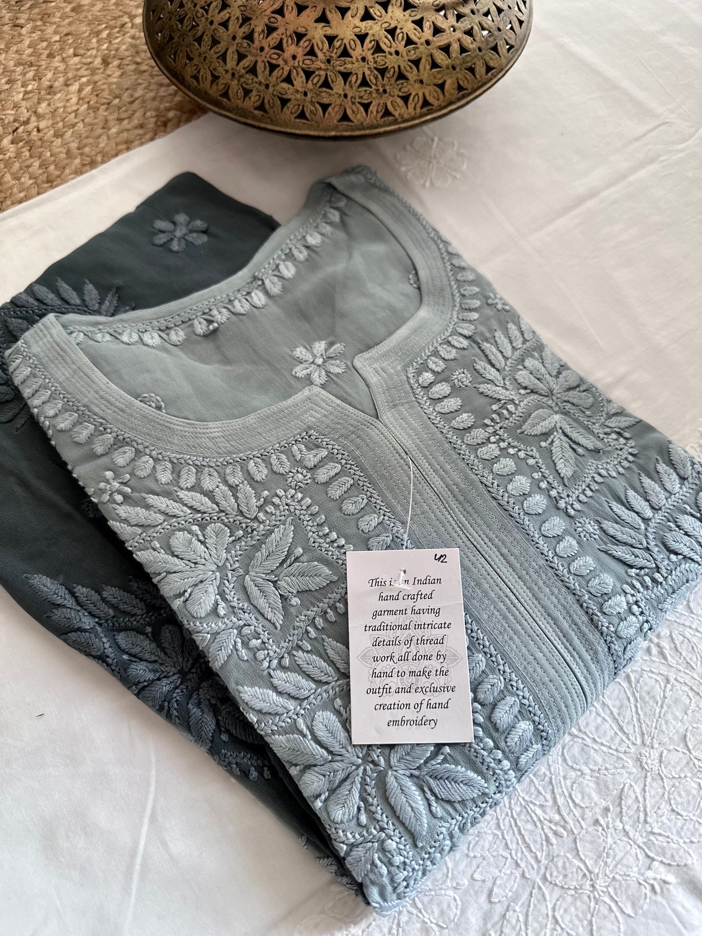 Ranjhaa Georgette Chikankari Kurta