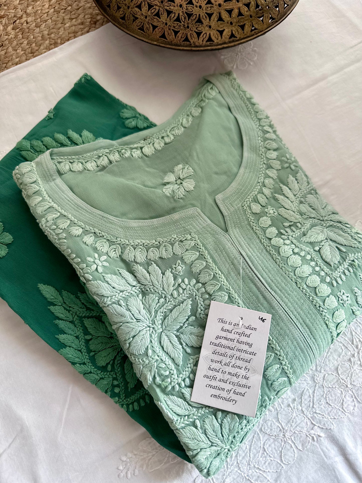 Ranjhaa Georgette Chikankari Kurta