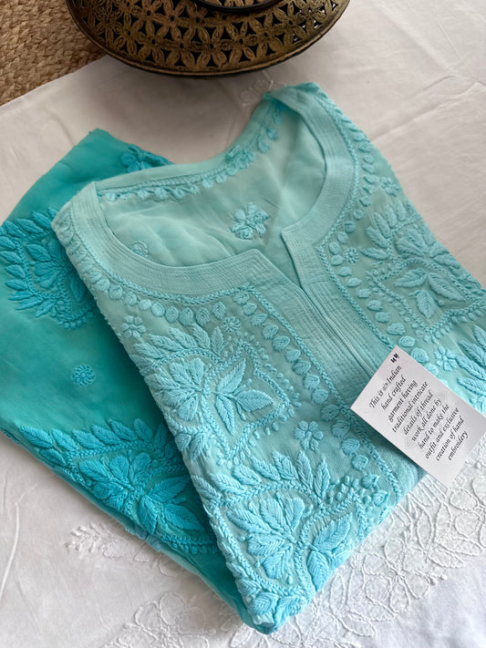 Ranjhaa Georgette Chikankari Kurta