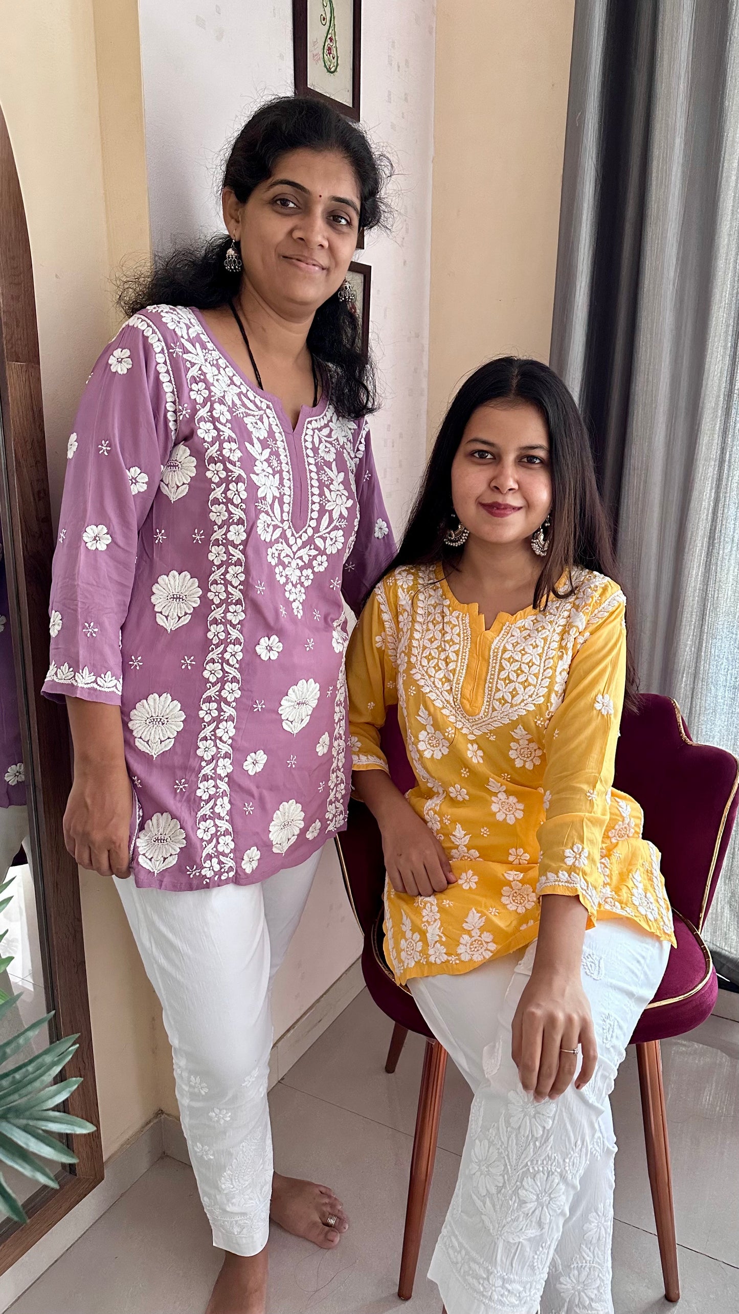 Mehek Pure Modal short Traditional Chikankari Kurta