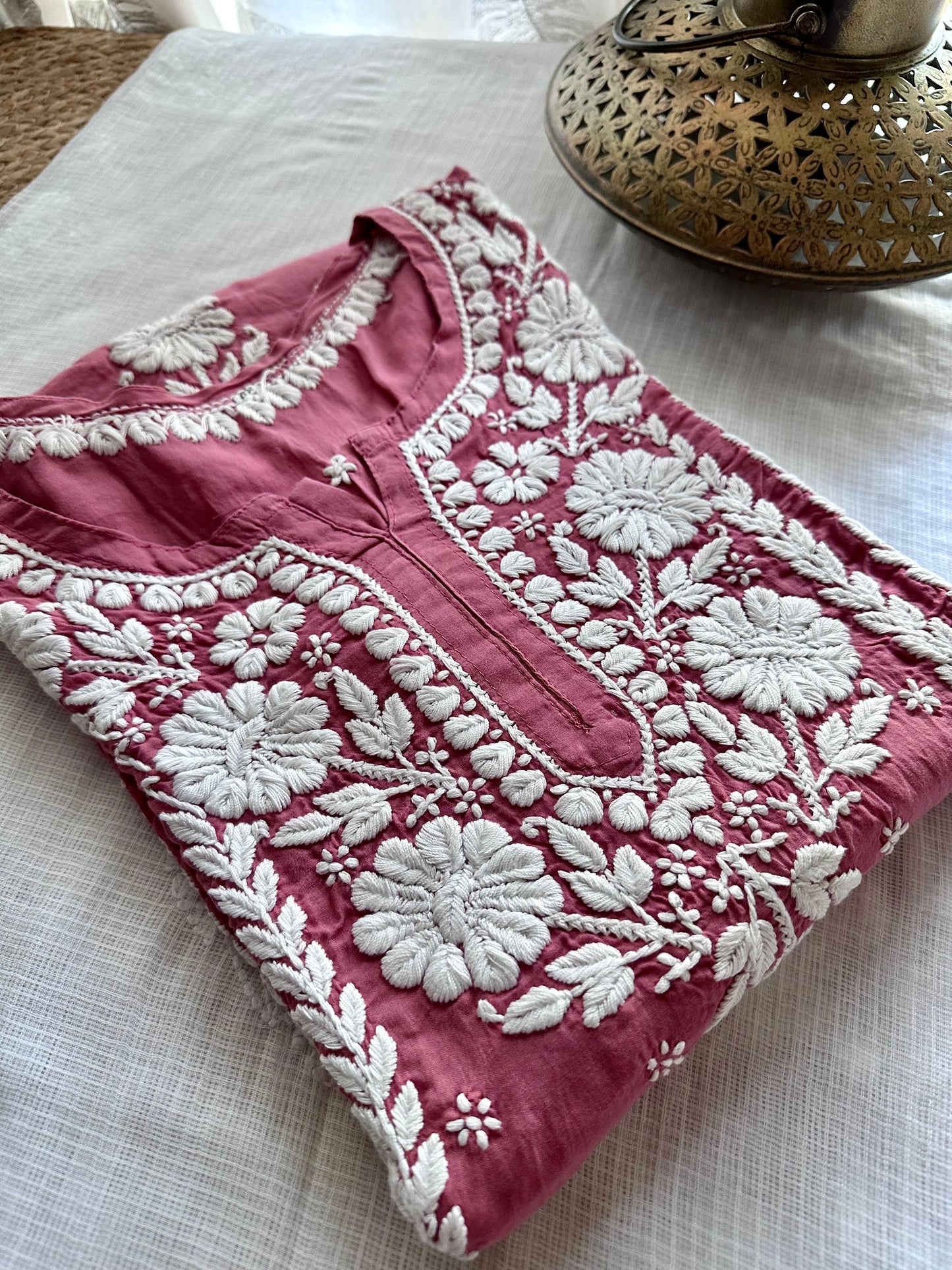 Mehek Pure Modal short Traditional Chikankari Kurta