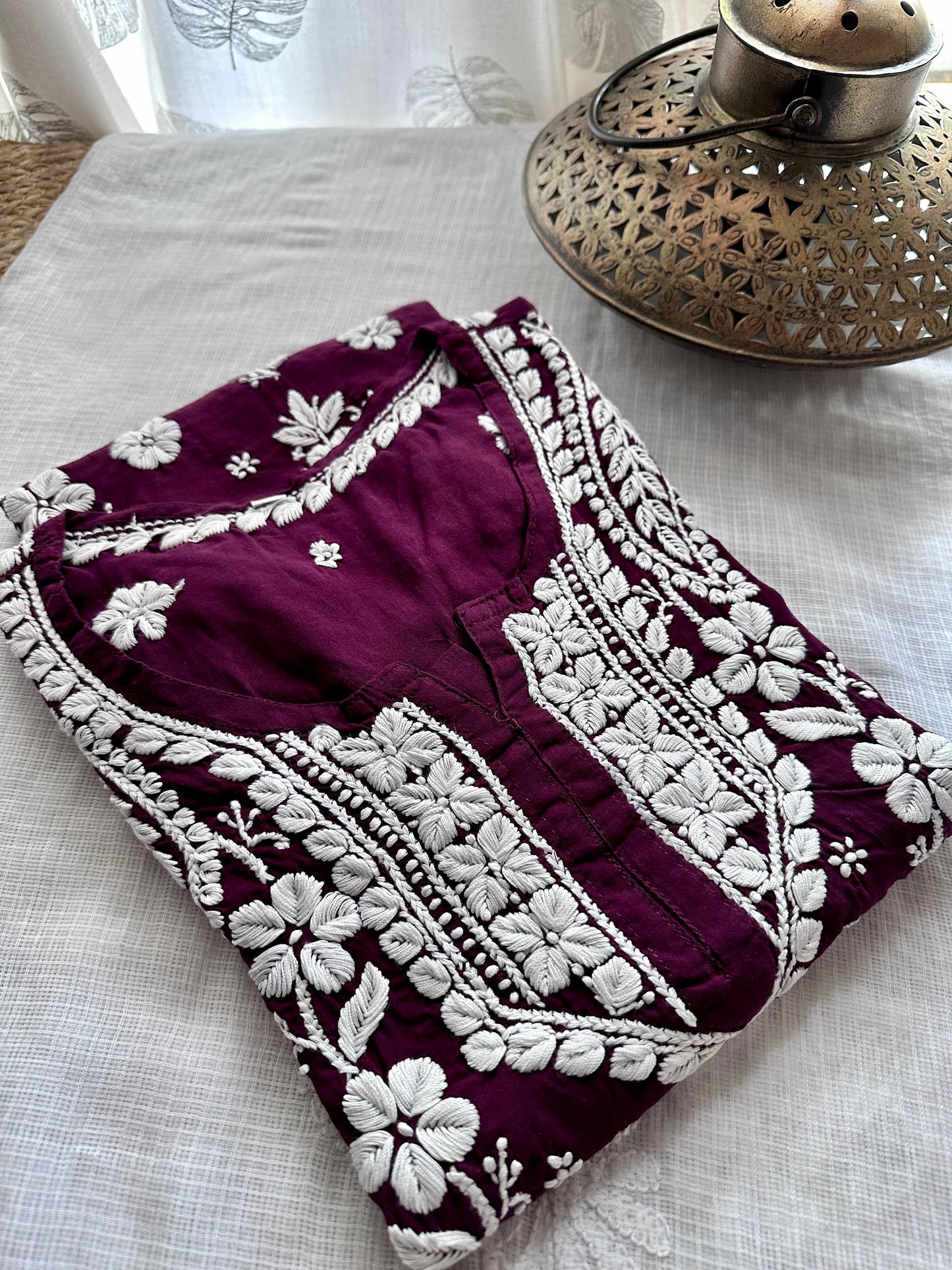 Mehek Pure Modal short Traditional Chikankari Kurta