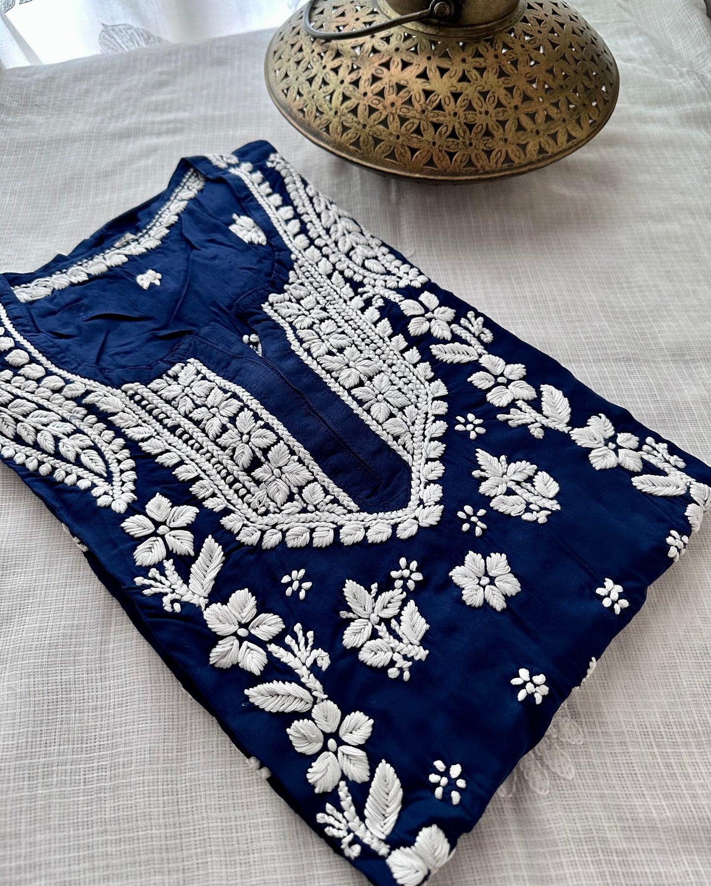 Mehek Pure Modal short Traditional Chikankari Kurta