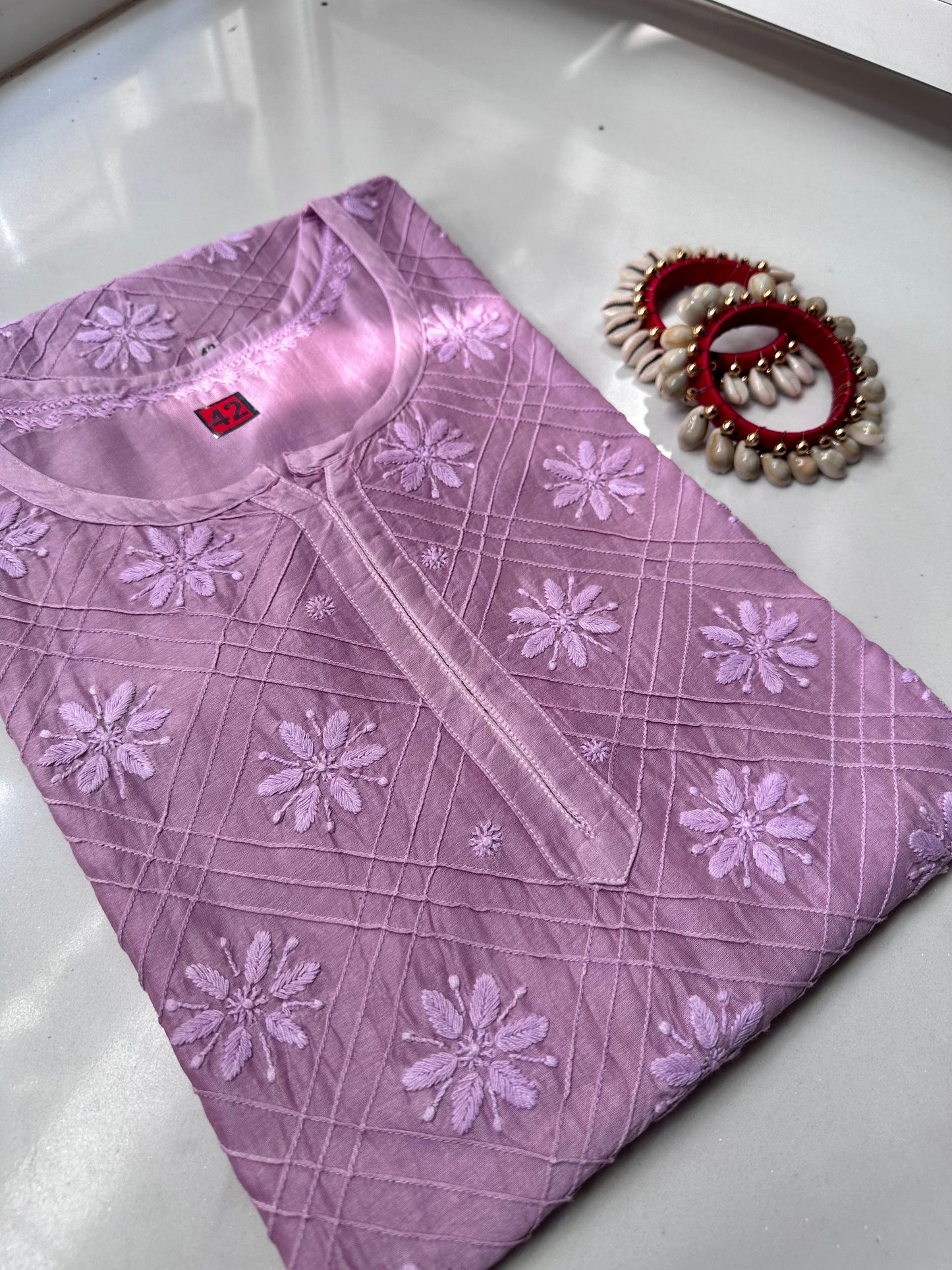 Nirali Chanderi silk Chikankari Kurta