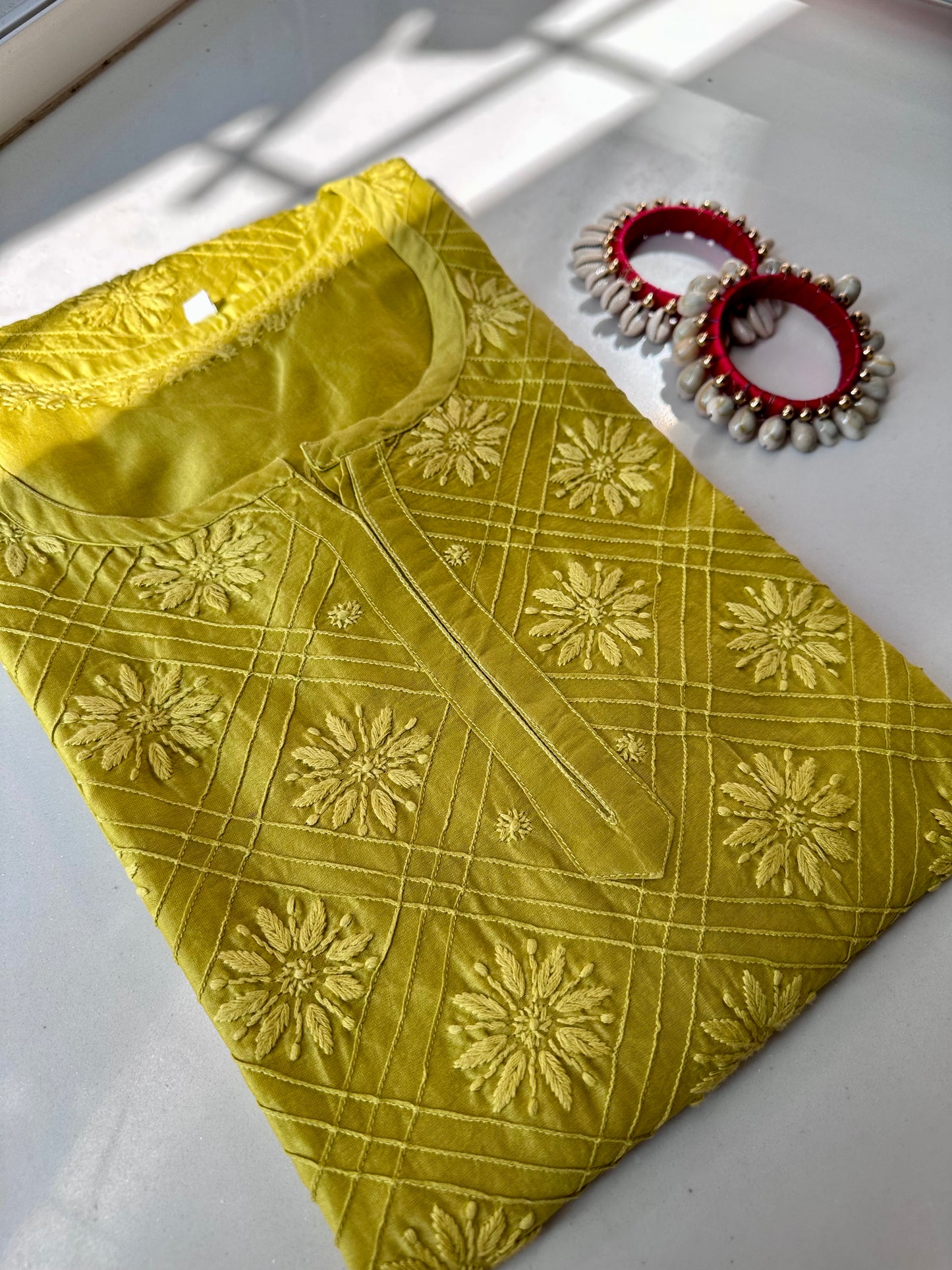 Nirali Chanderi silk Chikankari Kurta