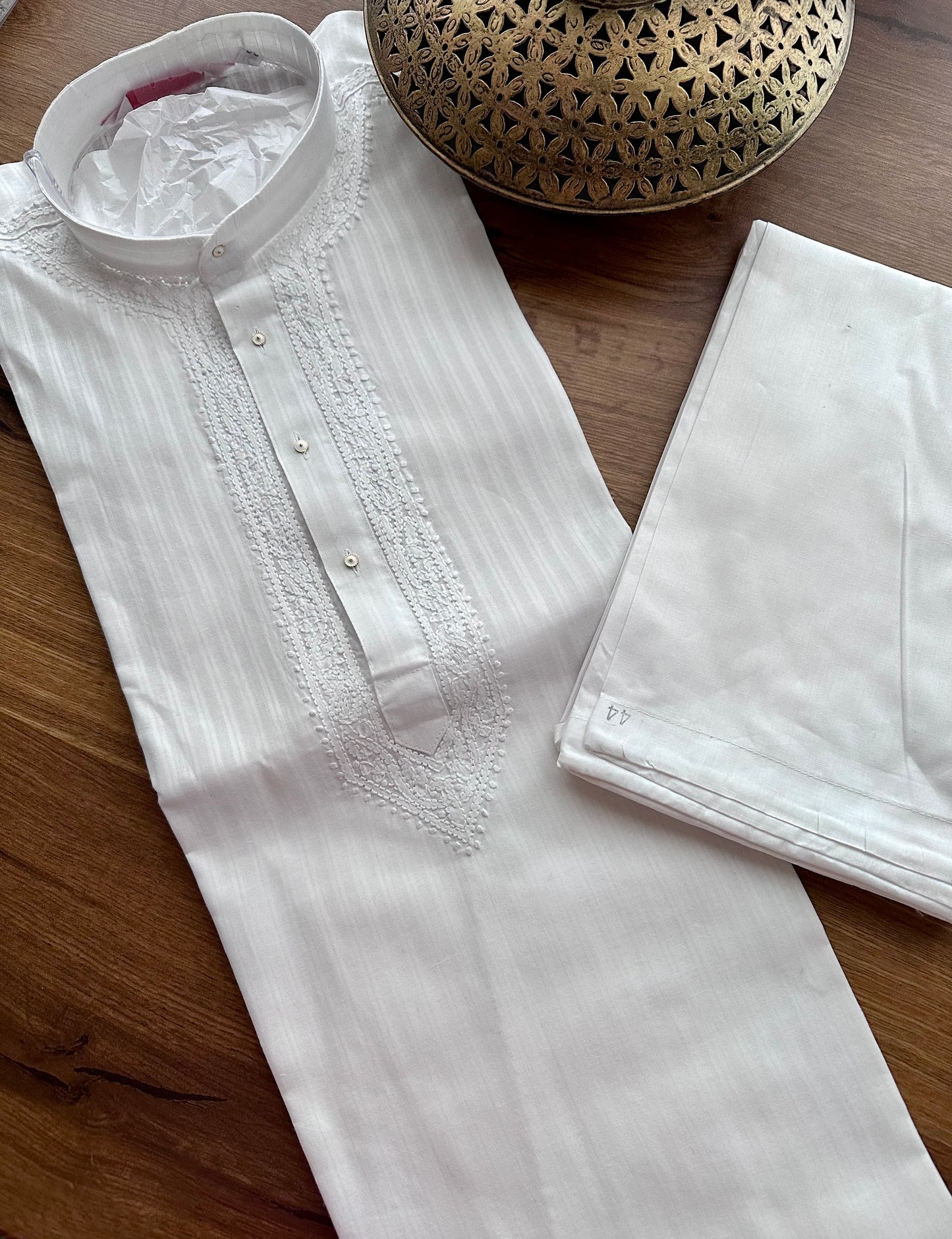 White hand Embroidered Classic Men's Wear